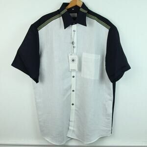 Vintage Carlo Colucci XL Camp Shirt Linen Blend Resort Quiet Luxury Vacation